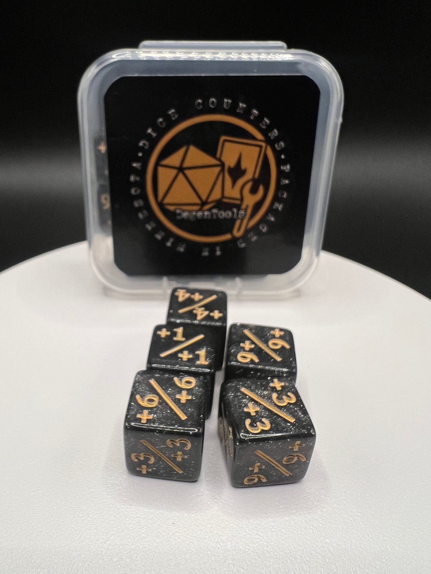 Counter Dice-Set of 12 Black (ADF-124) (D6 12 mm)