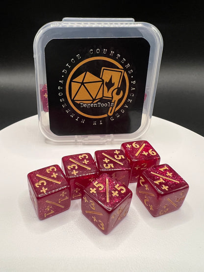 Counter Dice-Set of 12 Red (ADF-121) (D6 12 mm)