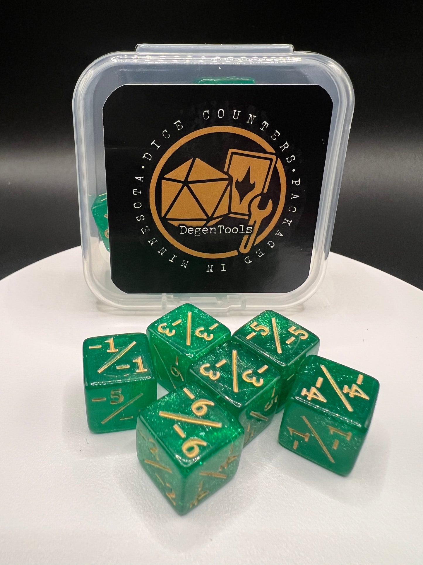 Counter Dice-Set of 6 Green (ADF-113) (D6 12 mm)