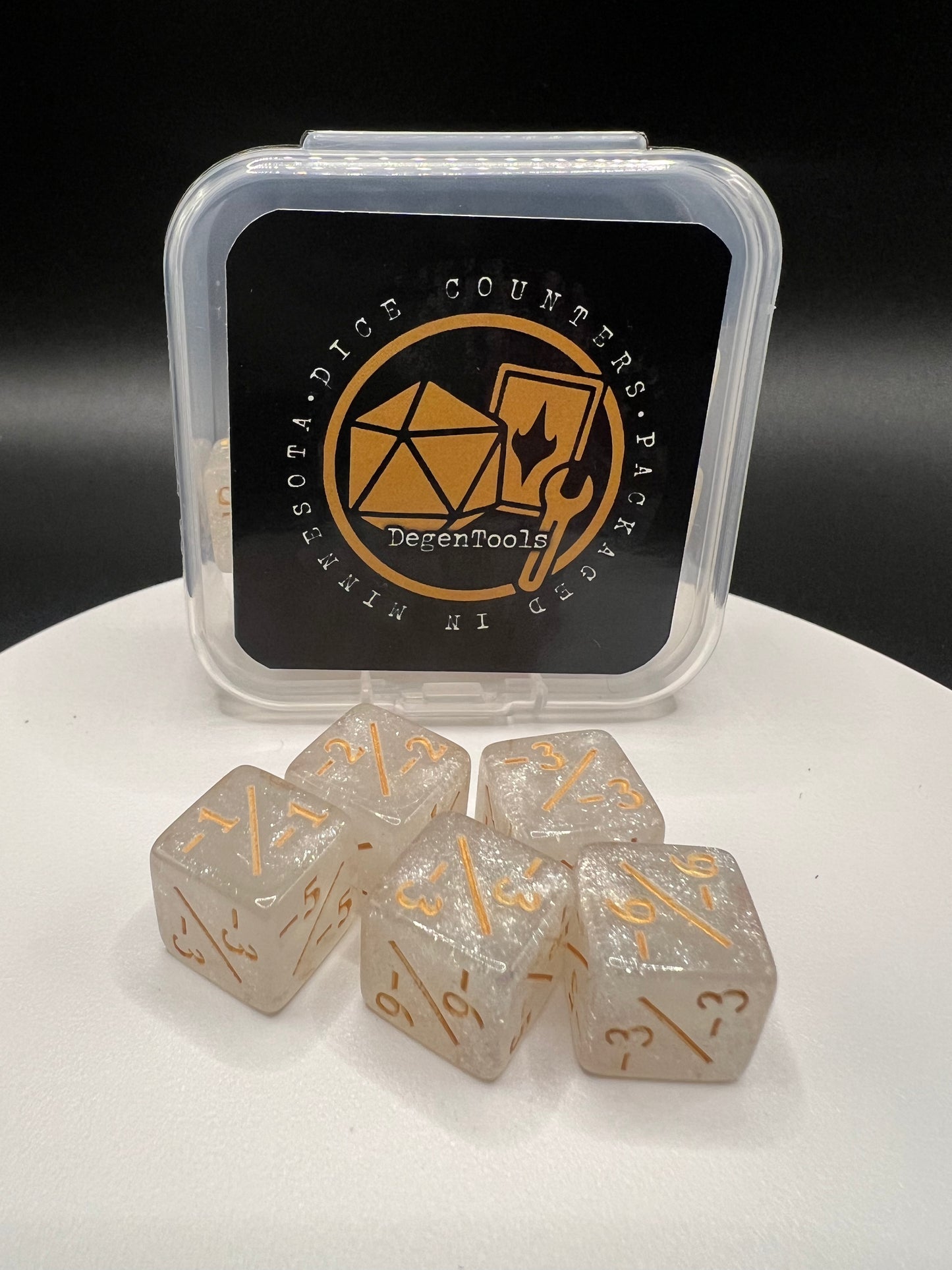 Counter Dice-Set of 12 White (ADF-125) (D6 12 mm)