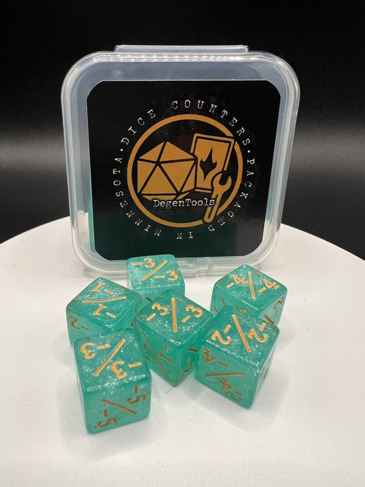 Counter Dice-Set of 12 Cyan (ADF-120) (D6 12 mm)