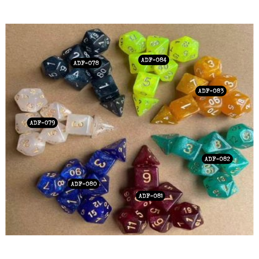 Set of 7 Dice-Glitter Blue ADF-080