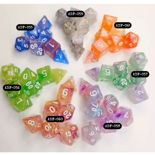 Set of 7 Dice-Transparent Smoky Black+ ADF-059